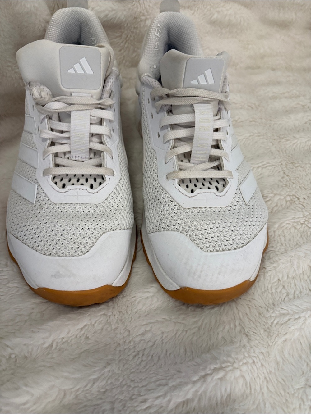 adidas Men’s White Athletic Sneakers with Gum Outsole
